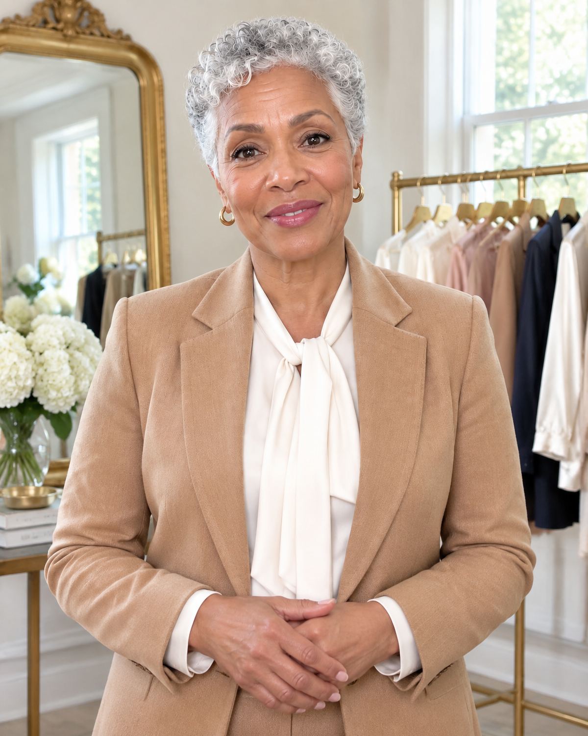 Loretta Banks in her fitting room studio